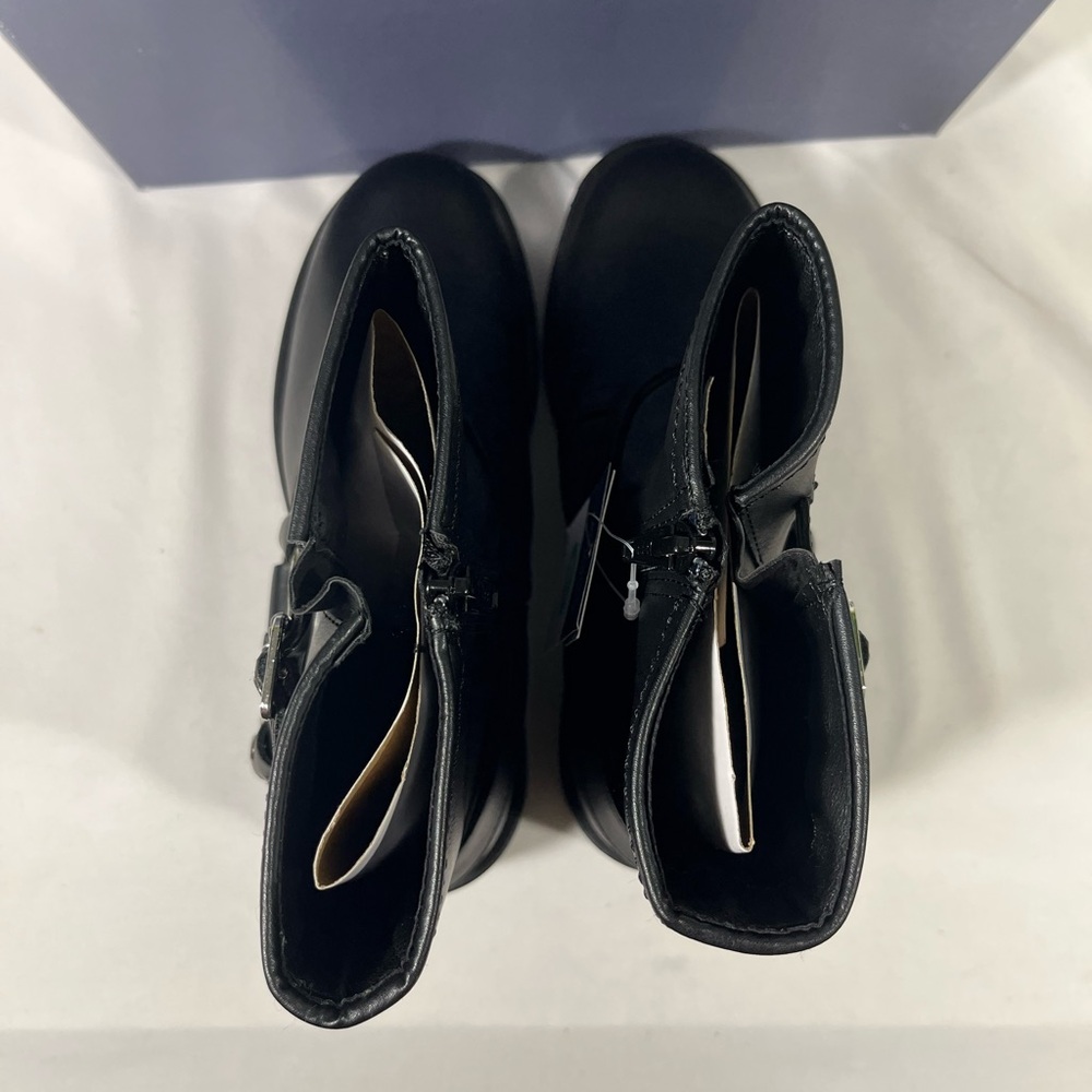 UNIVERSAL THREADS CONNER WOMENS ANKLE BOOT FAUX LEATHER W/BUCKLES BLACK SZ 8.5 - Picture 5 of 14
